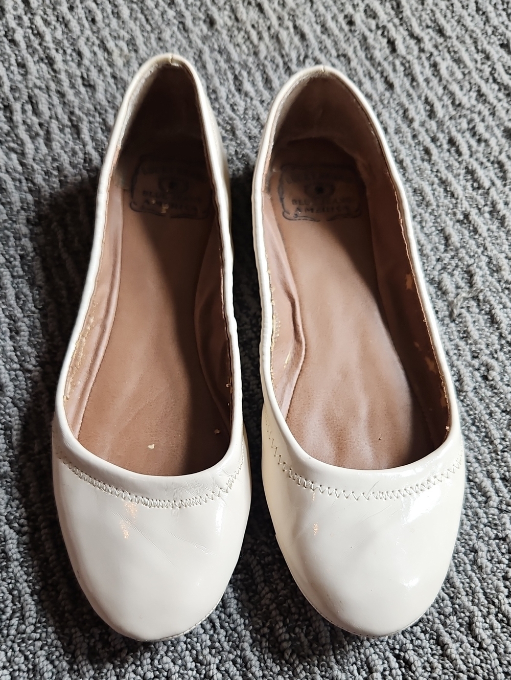 Lucky Brand White Patent Ballet Flats